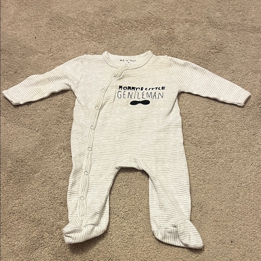 Mommy's Little Gentleman Striped Footie